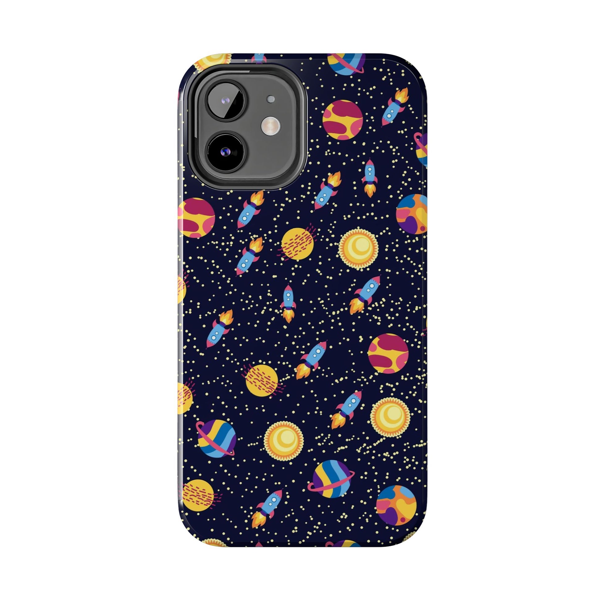 Seamless space pattern. Planets, rockets Tough Phone Cases