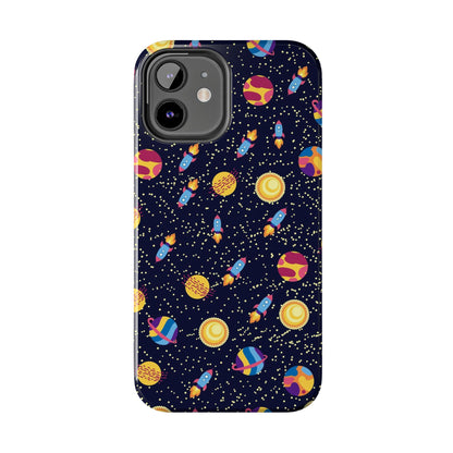 Seamless space pattern. Planets, rockets Tough Phone Cases