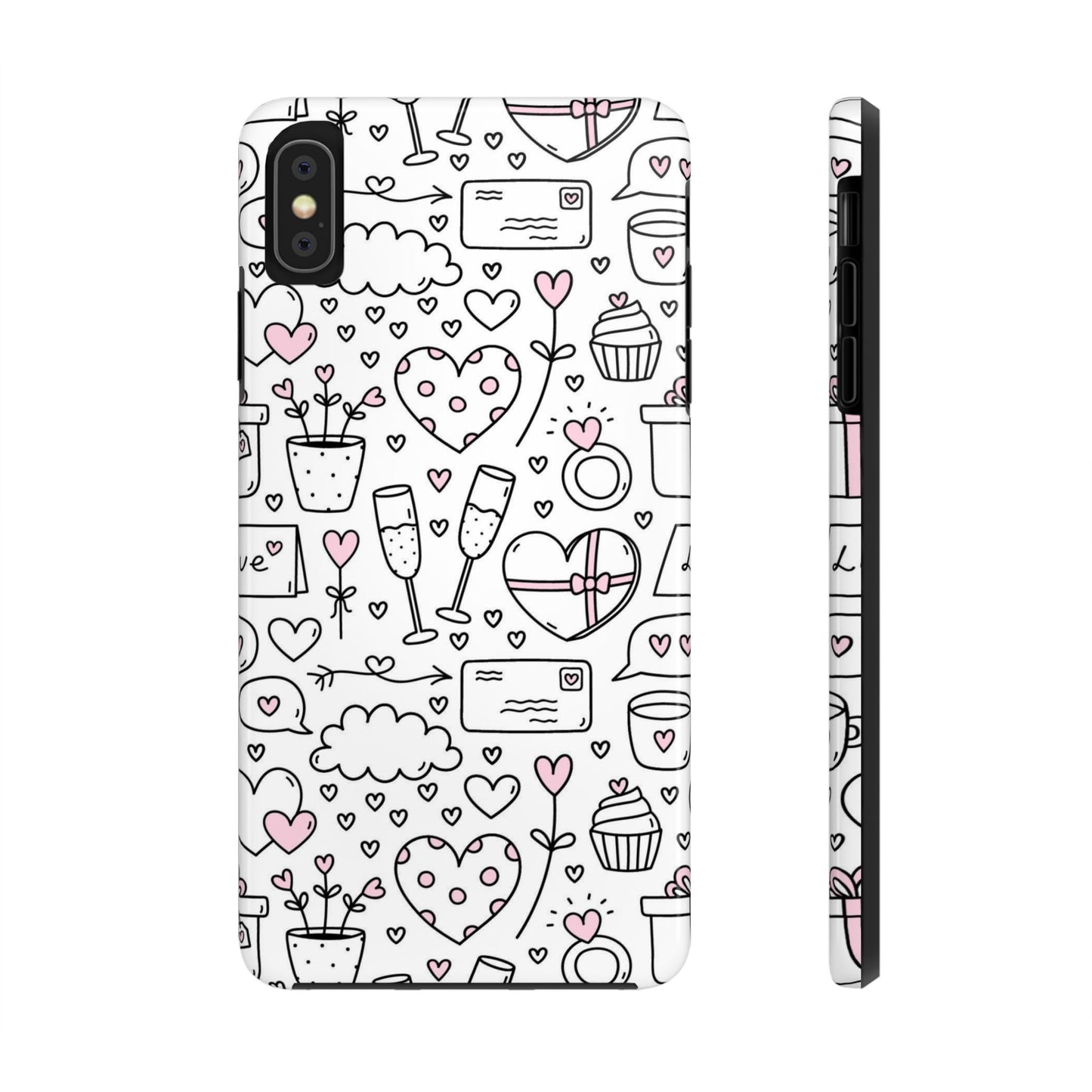 Cute seamless pattern for Valentine's Day with hearts Tough Phone Cases iPhone XS MAX