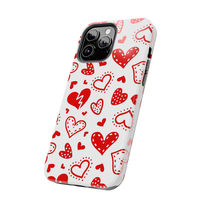 Seamless pattern of red hearts Tough Phone Cases