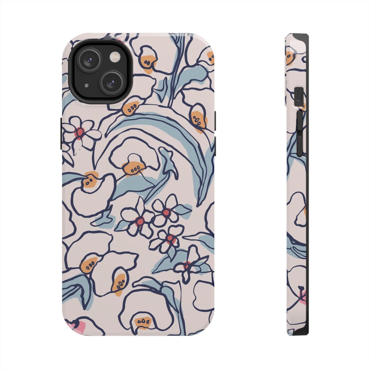 hand-drawn flower sketch Tough Phone Cases iPhone 14 Plus