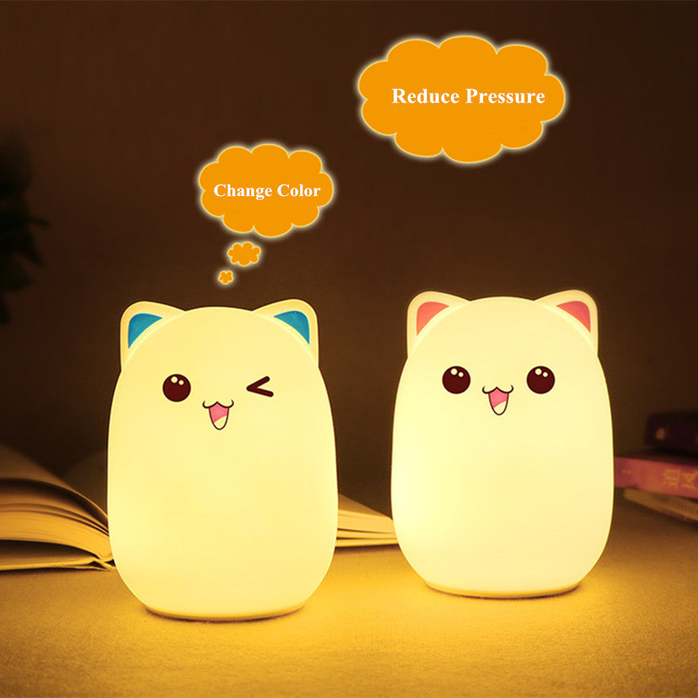 Cartoon silicone lamp clapping lamp colorful night lamp