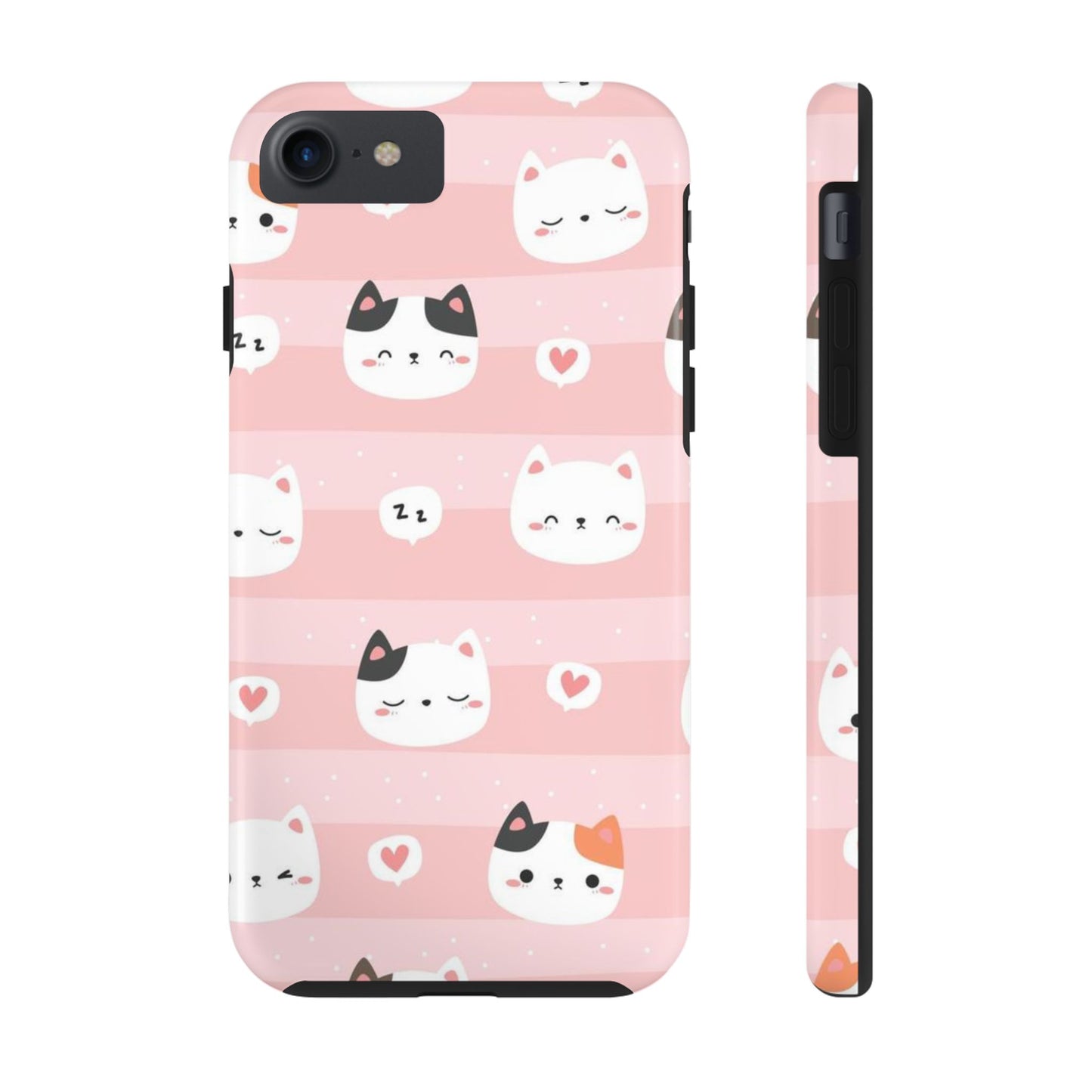 Seamless pattern with cute cats head cartoon Tough Phone Cases iPhone 7, iPhone 8, iPhone SE