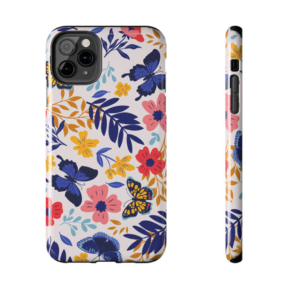 Seamless pattern with butterflies and flowers Tough Phone Cases iPhone 11 Pro Max