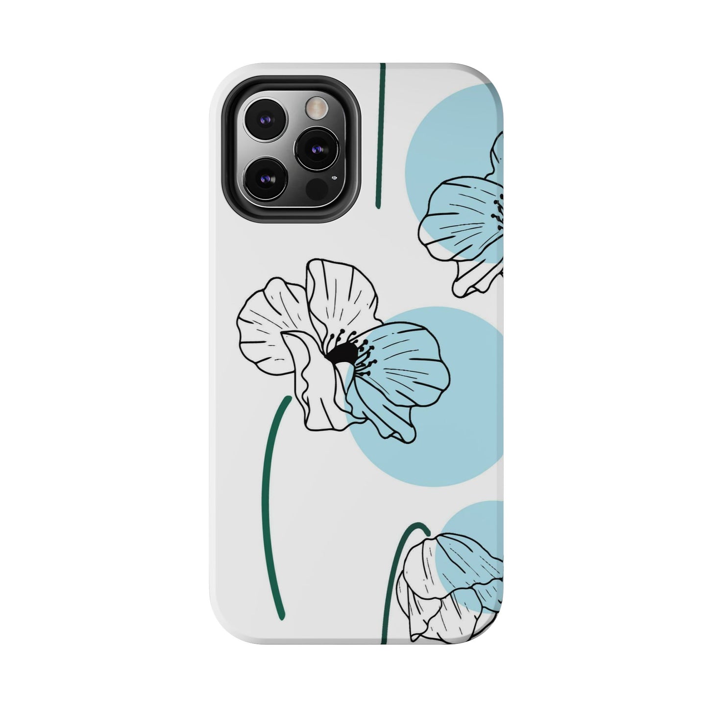 Hand drawn Blue Flower abstract Tough Phone Cases