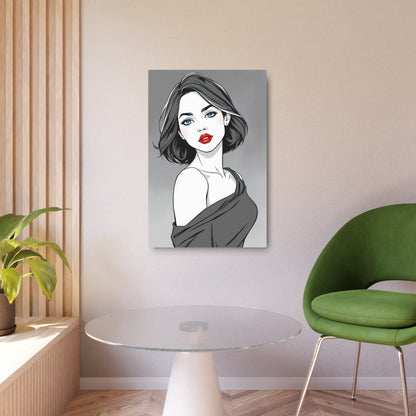 Elegant Woman Metal Wall Art Sign - Glamorous Decor for Home & Office