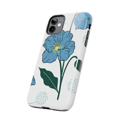 Hand drawn Blue Flower abstract Tough Phone Cases