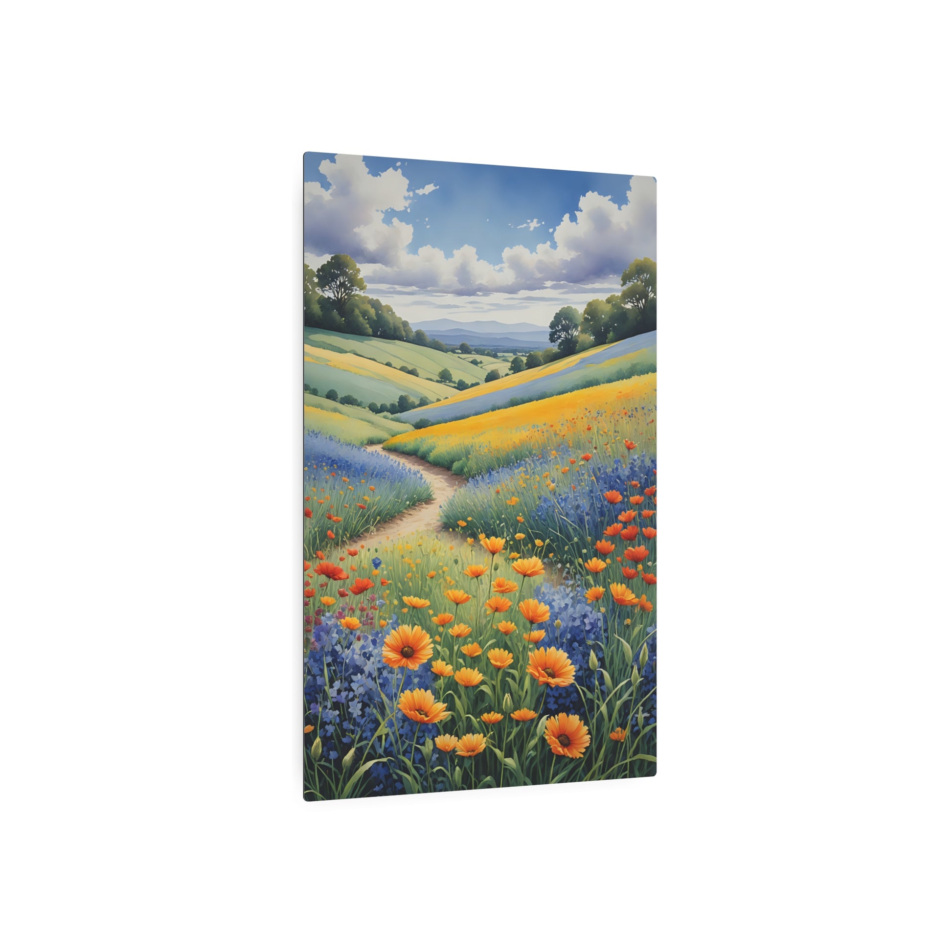 Fields of Gold and Sapphire Metal Art Sign