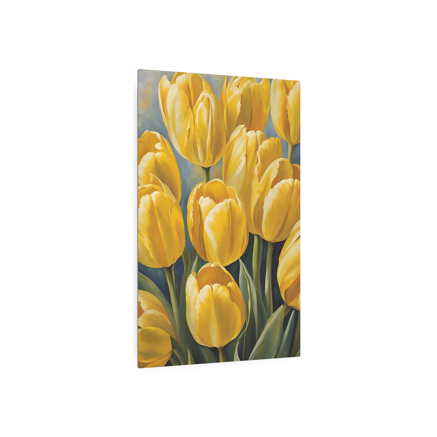 Golden Blooms Metal Art Sign