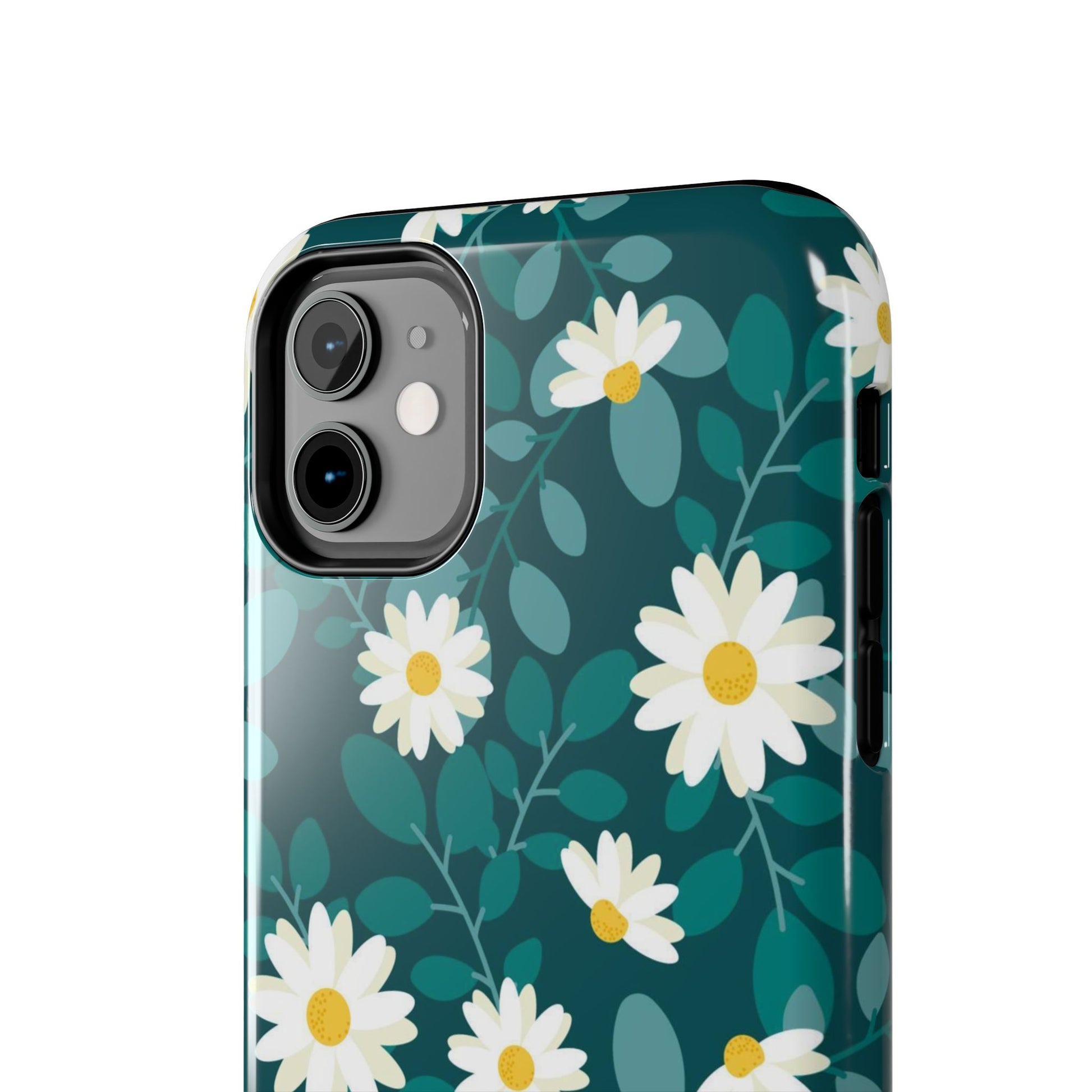 cute white daisy flower flat style seamless pattern Tough Phone Cases