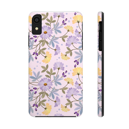 Blooming yellow and purple flowers Tough Phone Cases iPhone XR