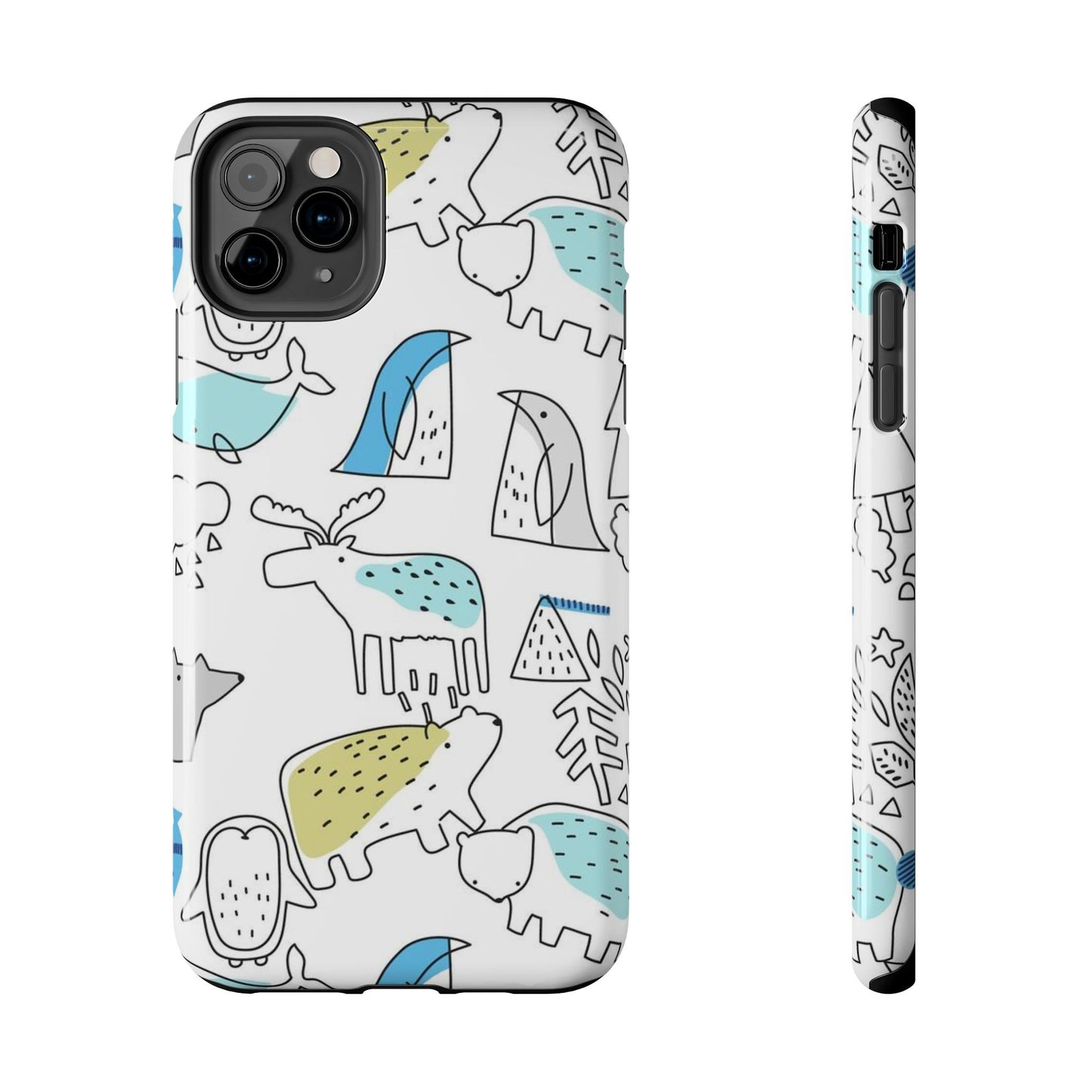 Fine Line animal pattern Tough Phone Cases iPhone 11 Pro Max