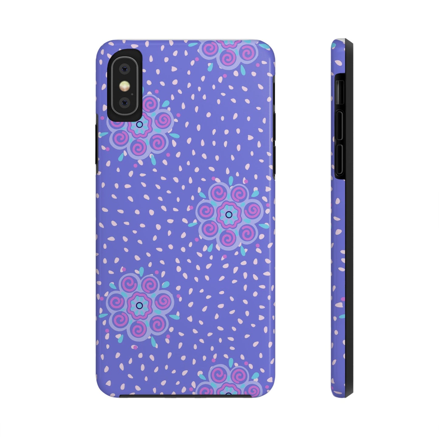 Abstract ethnic bud flower seamless pattern Tough Phone Cases iPhone XS