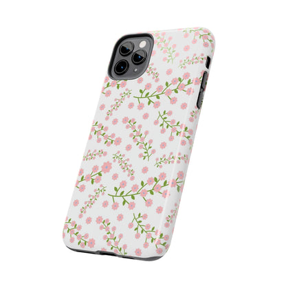 Seamless pattern green branches with blooming Tough Phone Cases