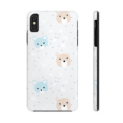 Seamless Pattern with Cute Cartoon Bear Face Tough Phone Cases iPhone XS MAX