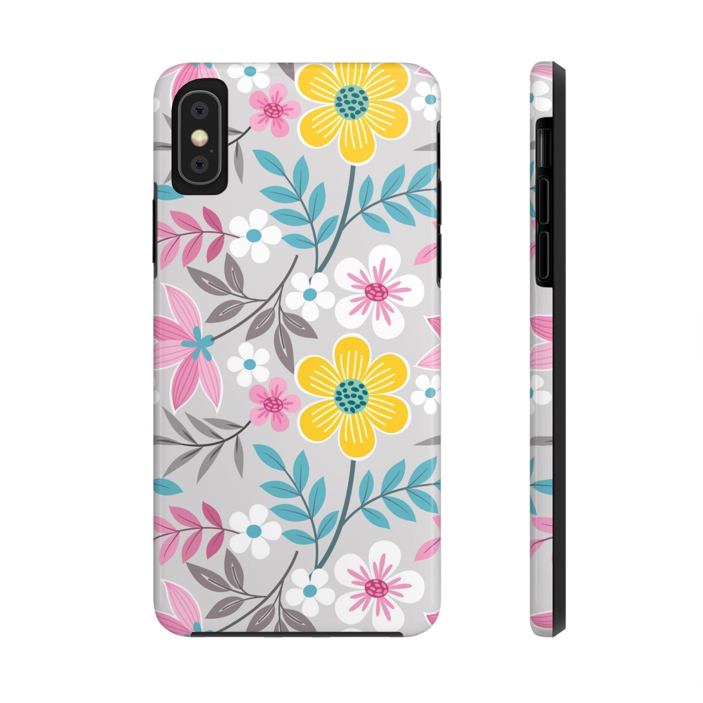 Colorful flowers and leaf Tough Phone Cases iPhone XS