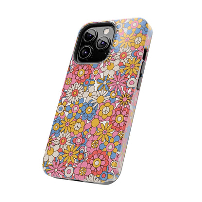 60s and 70s retro vintage flowers seamless Tough Phone Cases