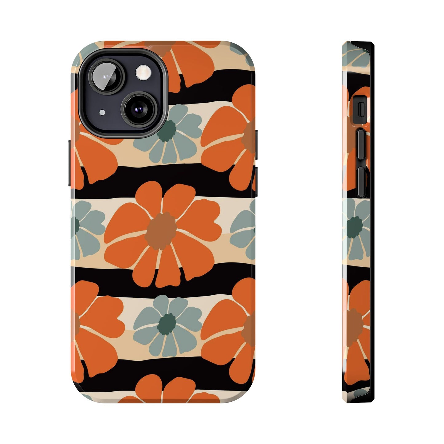 Retro groovy flowers seamless pattern Tough Phone Cases iPhone 13 Mini