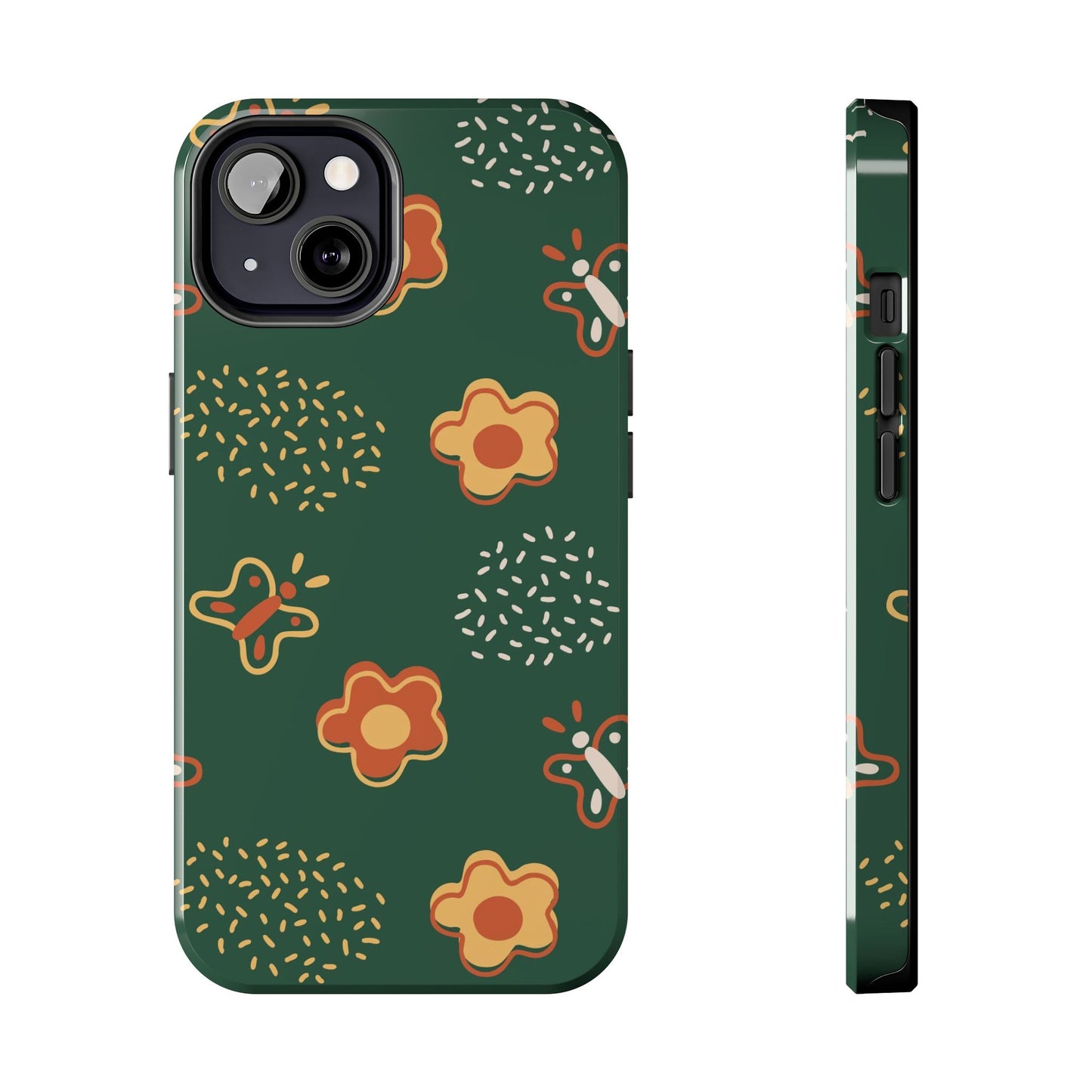 Seamless pattern with flowers and butterflies Tough Phone Cases iPhone 13