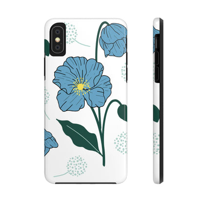 Hand drawn Blue Flower abstract Tough Phone Cases iPhone XS