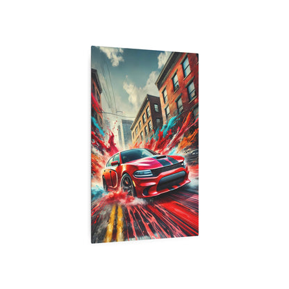 Urban Velocity: The Red Fury Metal Art Sign