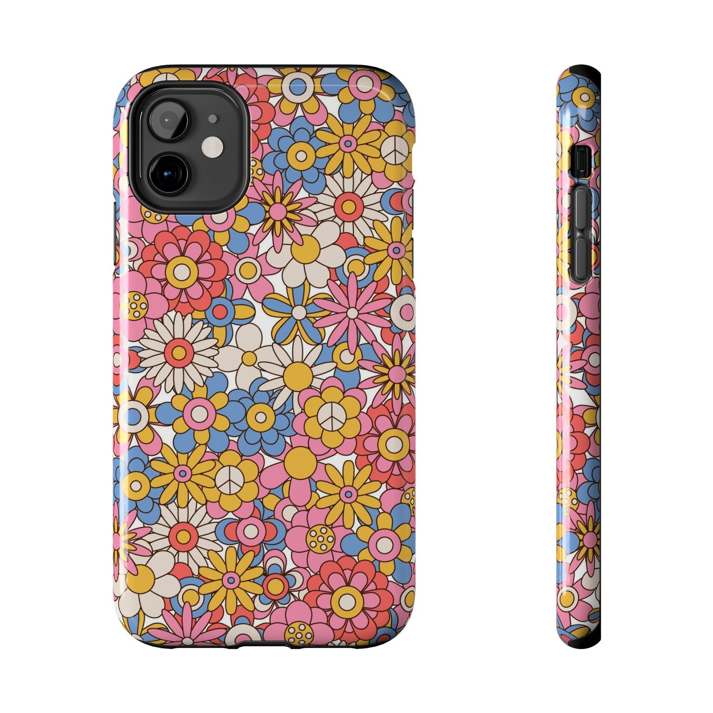 60s and 70s retro vintage flowers seamless Tough Phone Cases iPhone 11