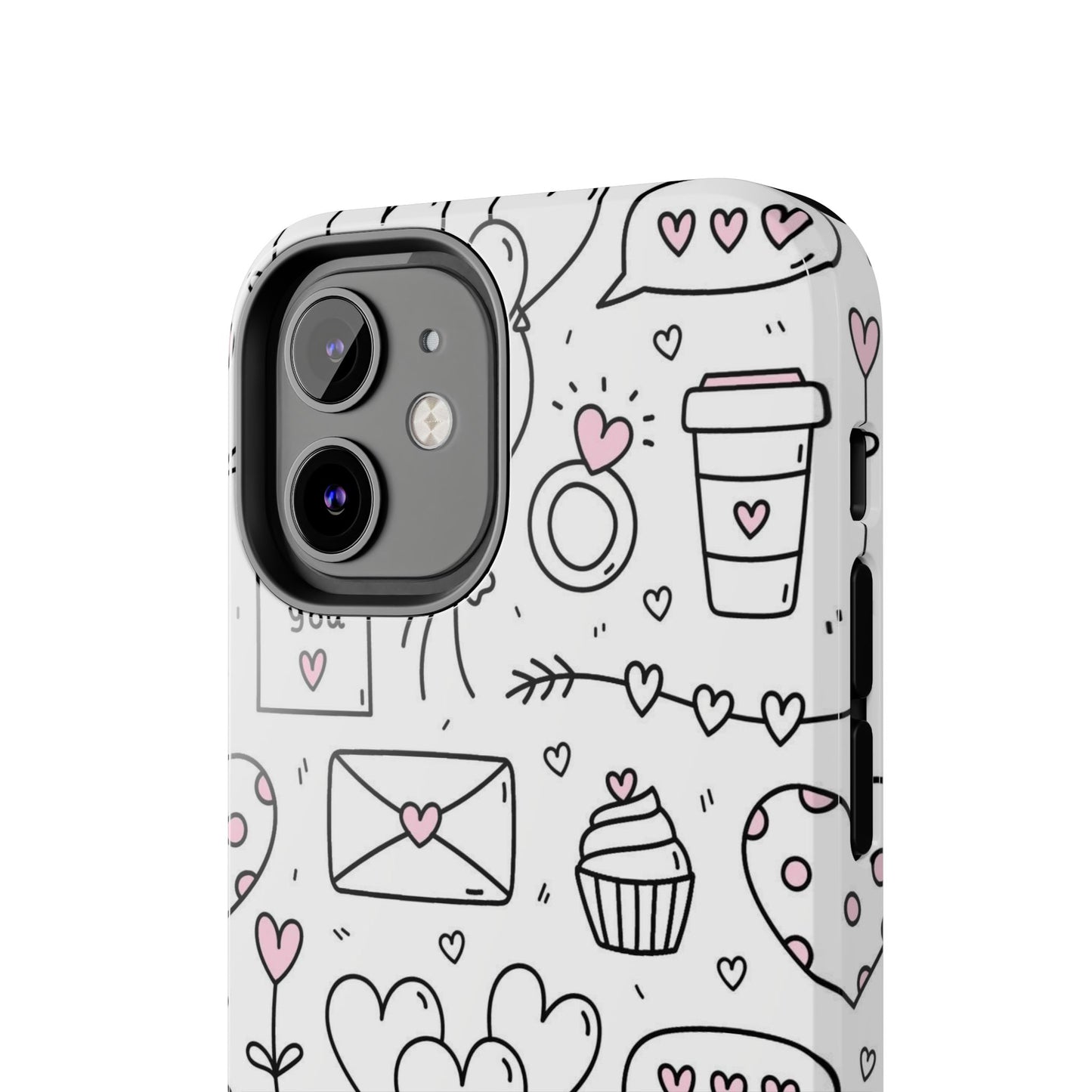 Cute seamless pattern for Valentine's Day with hearts Tough Phone Cases