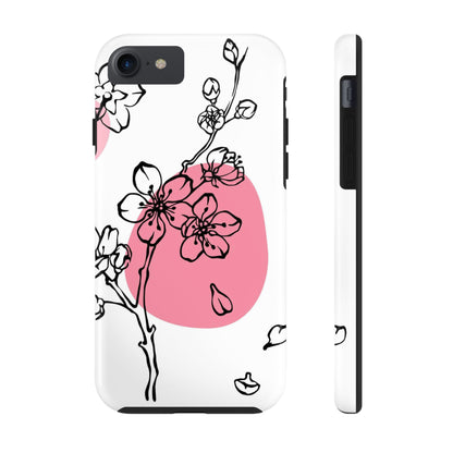 Spring blossom monochrome line art floral Tough Phone Cases iPhone 7, iPhone 8, iPhone SE