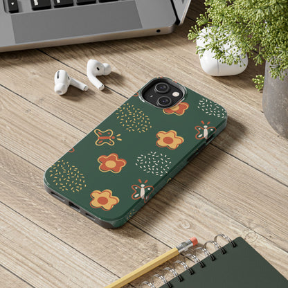 Seamless pattern with flowers and butterflies Tough Phone Cases