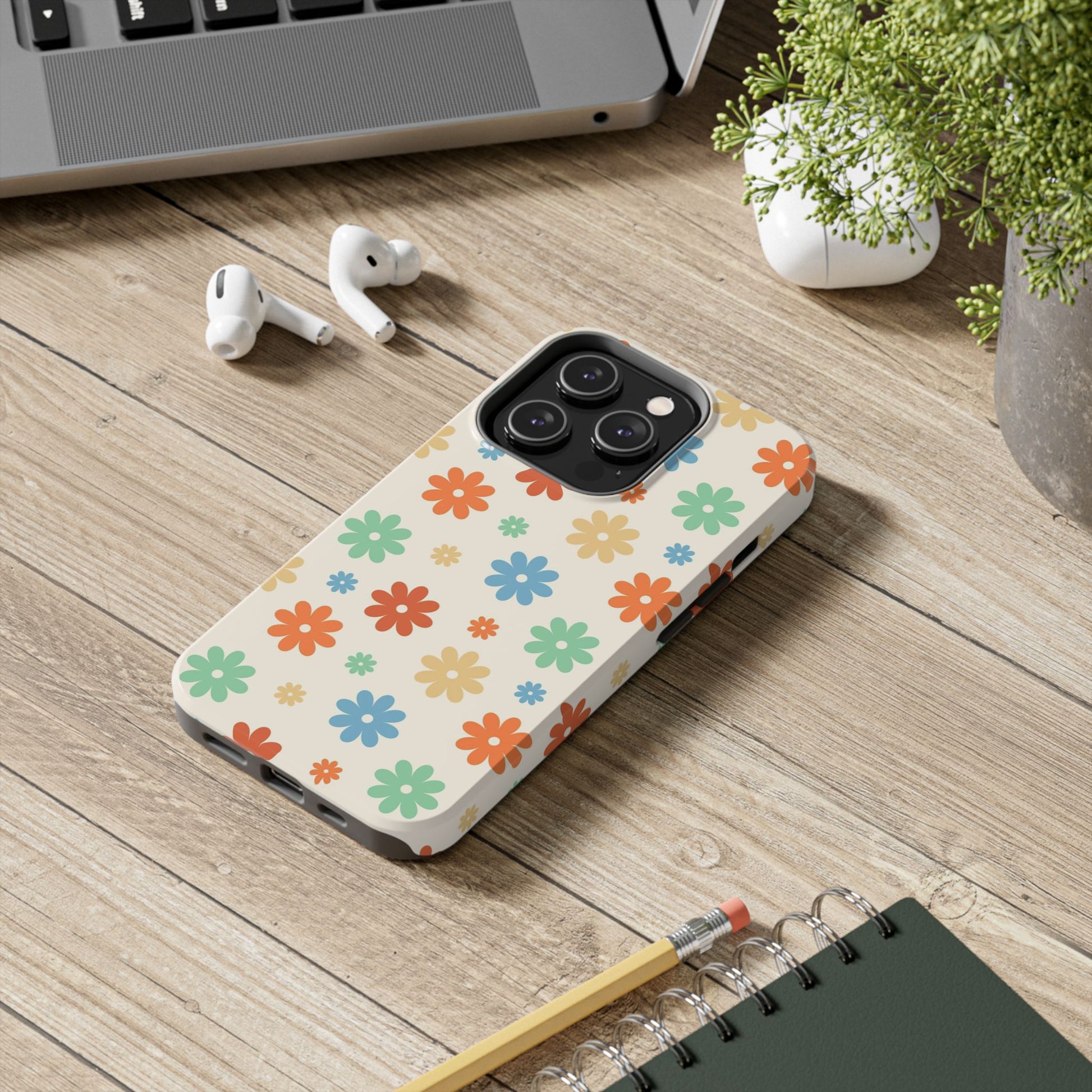 Retro groovy daisy seamless pattern Tough Phone Cases