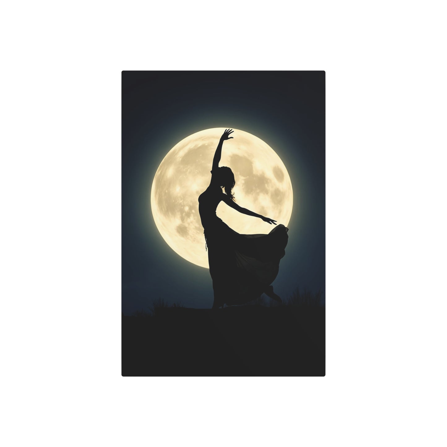 Moonlit Dance: Embrace the Night Metal Art Sign