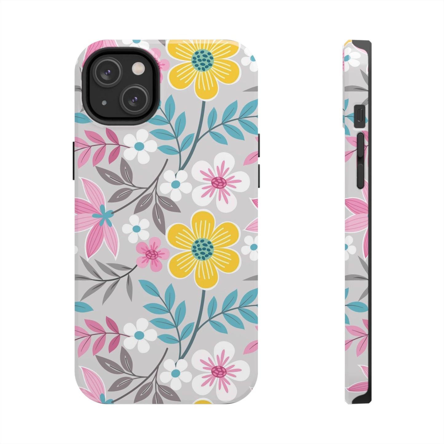 Colorful flowers and leaf Tough Phone Cases iPhone 14 Plus