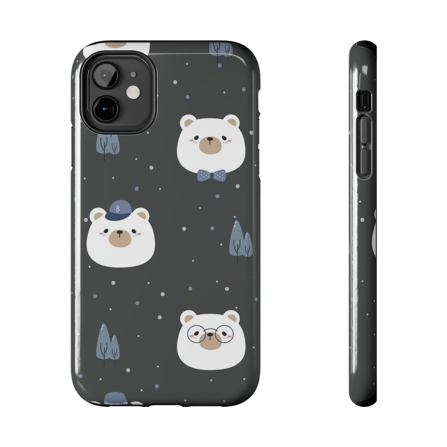 Seamless pattern with cute polar bear head cartoon Tough Phone Cases iPhone 11