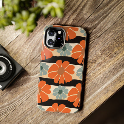 Retro groovy flowers seamless pattern Tough Phone Cases