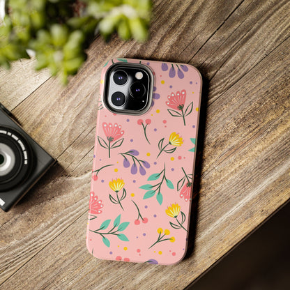 beautiful seamless handrawn floral Tough Phone Cases