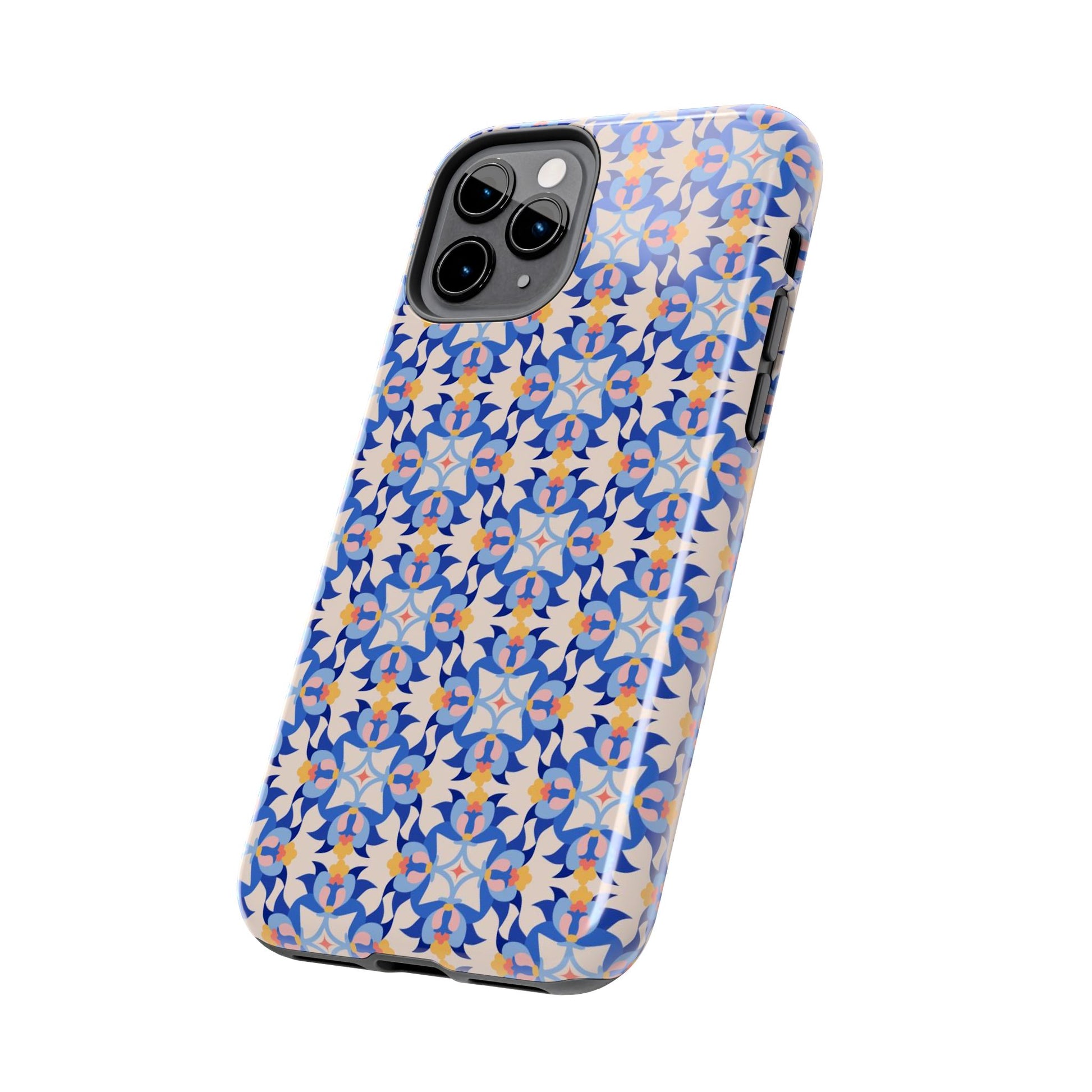 Floral Tile Pattern Tough Phone Cases