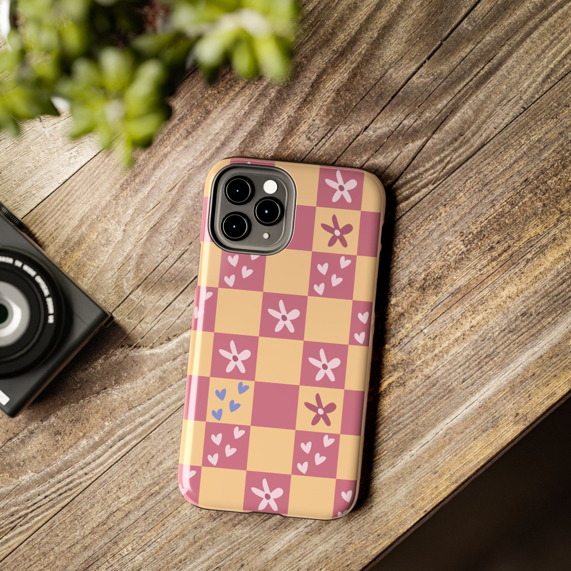 Simple geometric seamless pattern with flowers Tough Phone Cases