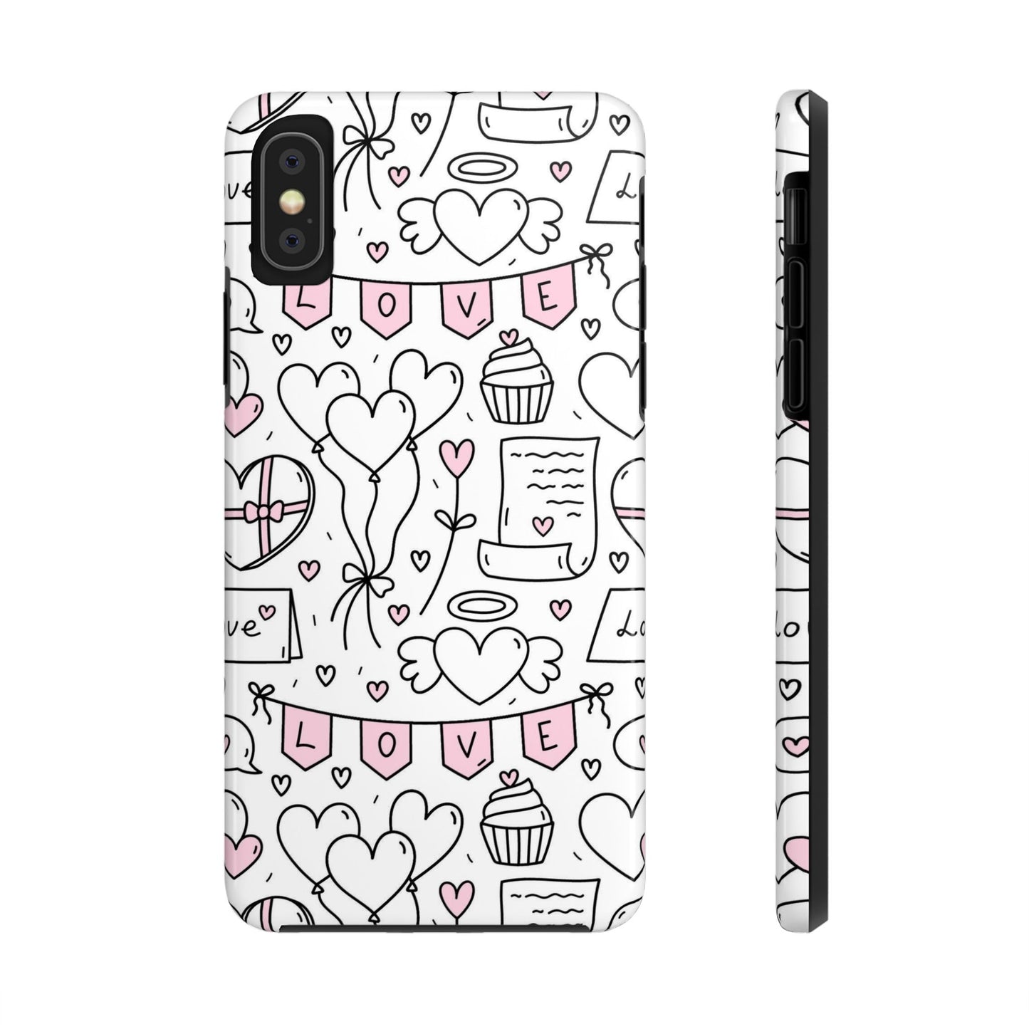 Cute seamless pattern for Valentine's Day with hearts Tough Phone Cases iPhone XS