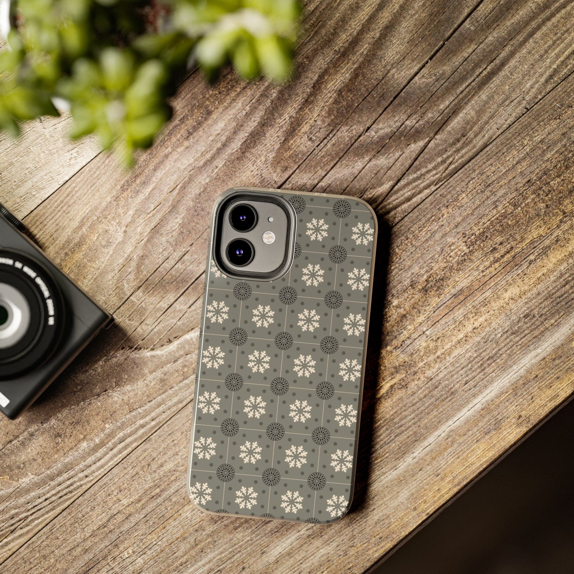 Grey Mosaic Pattern Tough Phone Cases