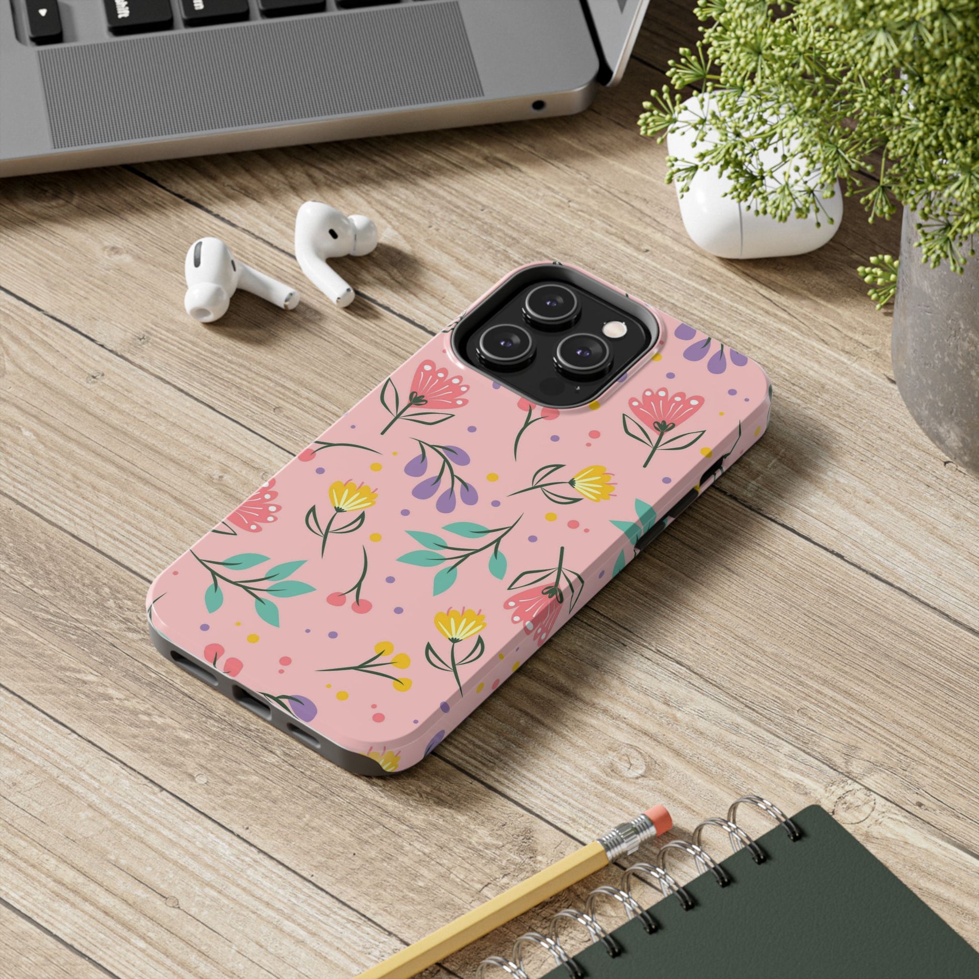 beautiful seamless handrawn floral Tough Phone Cases