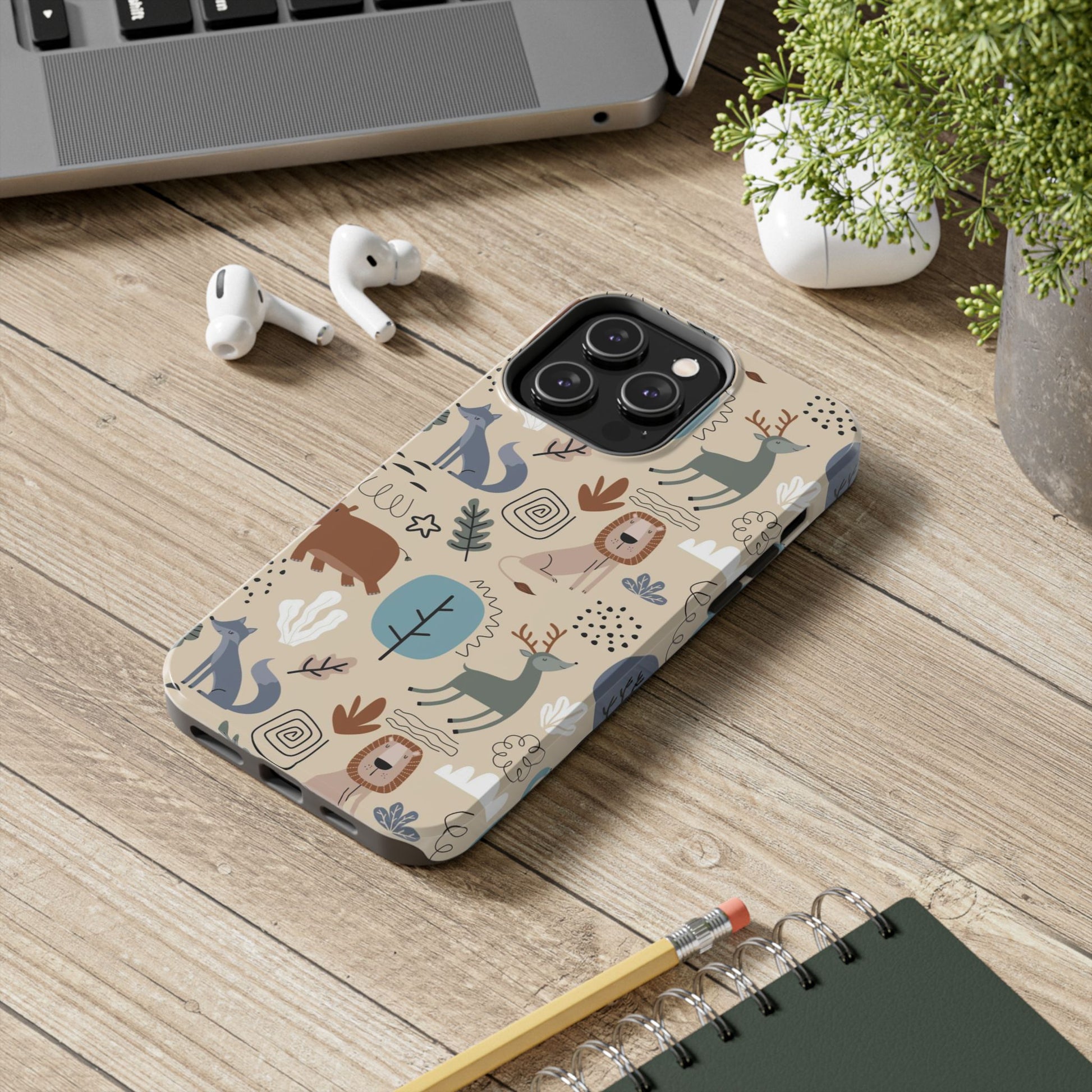 seamless pattern with cute animal Tough Phone Cases