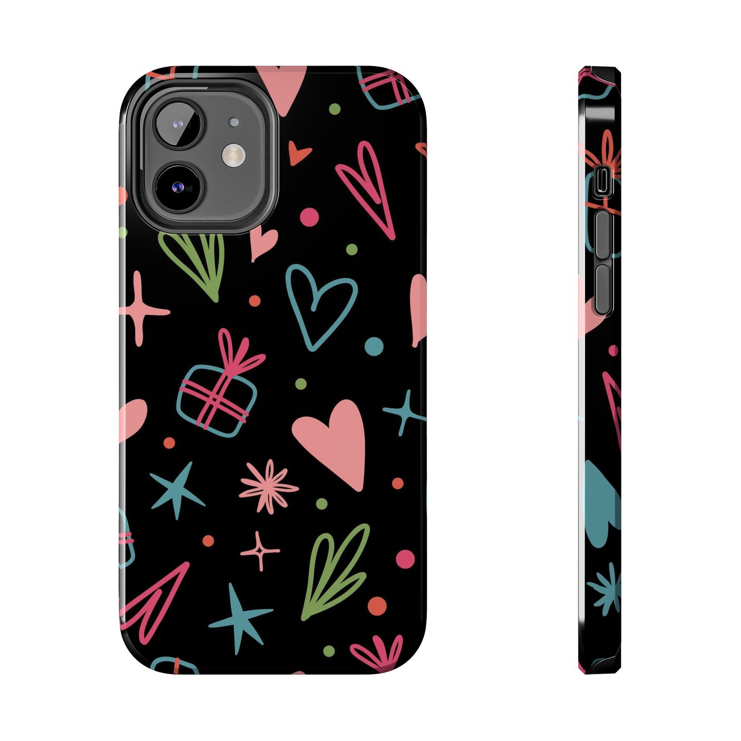 Valentine Day Doodle seamless pattern Tough Phone Cases iPhone 12