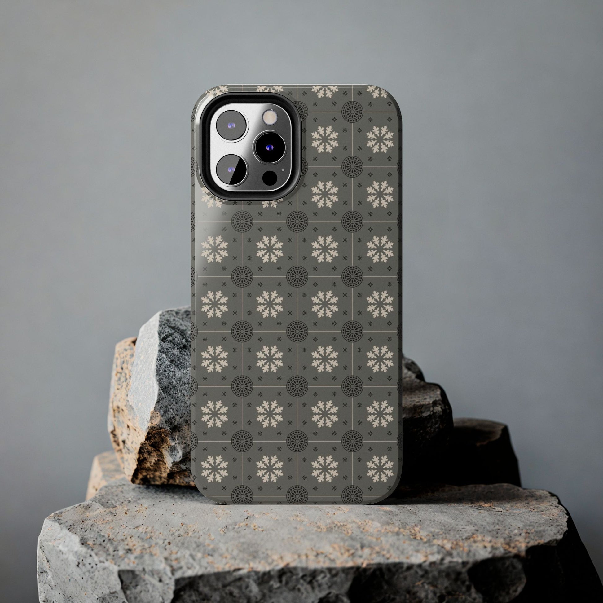 Grey Mosaic Pattern Tough Phone Cases