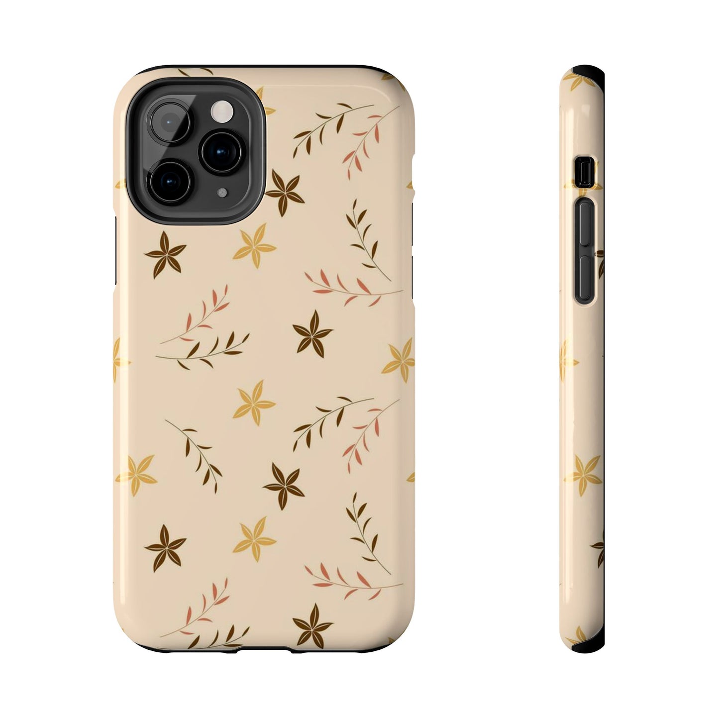 Seamless pattern, small flowers and scattered leaves. Tough Phone Case iPhone 11 Pro