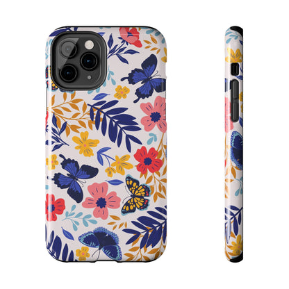 Seamless pattern with butterflies and flowers Tough Phone Cases iPhone 11 Pro