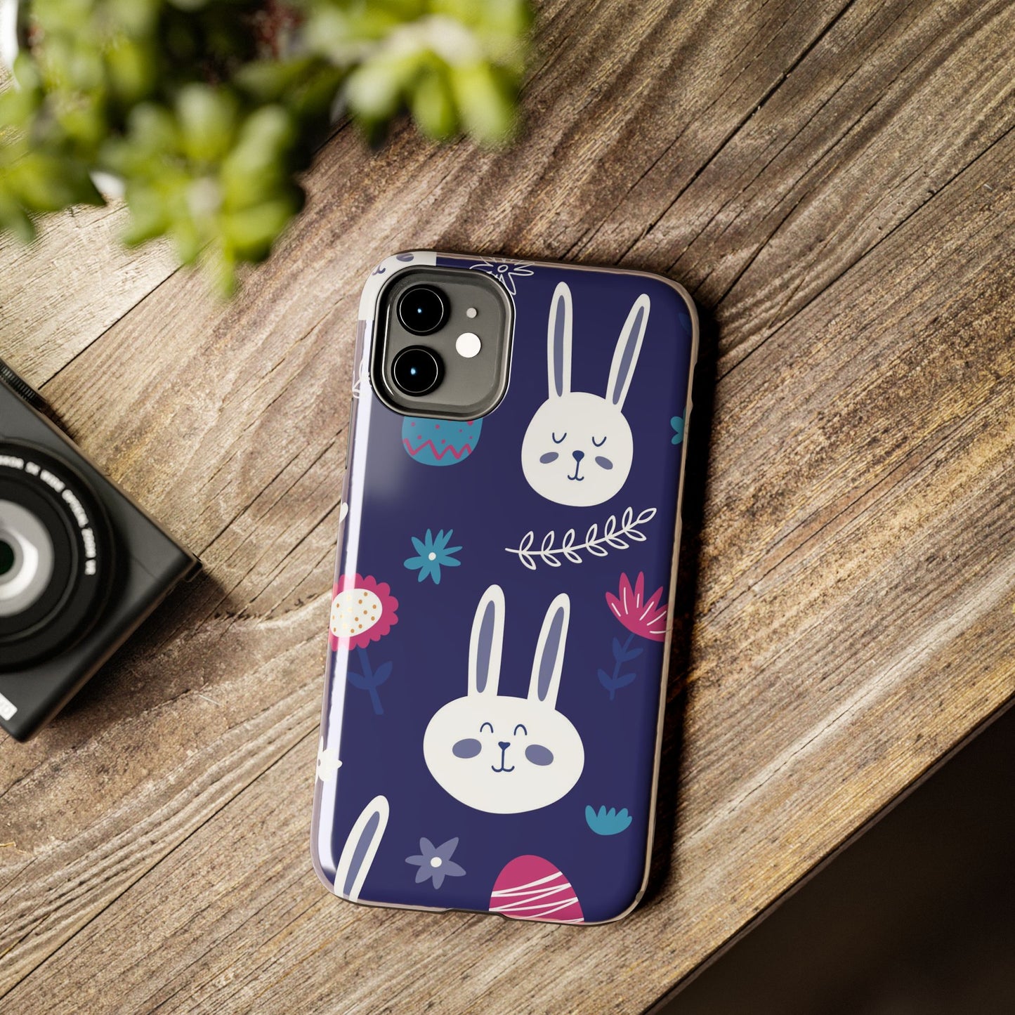 Seamless pattern with cute hand drawn bunnies Tough Phone Case