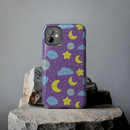 Night sky seamless pattern Tough Phone Cases