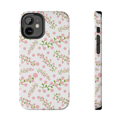 Seamless pattern green branches with blooming Tough Phone Cases iPhone 12 Mini