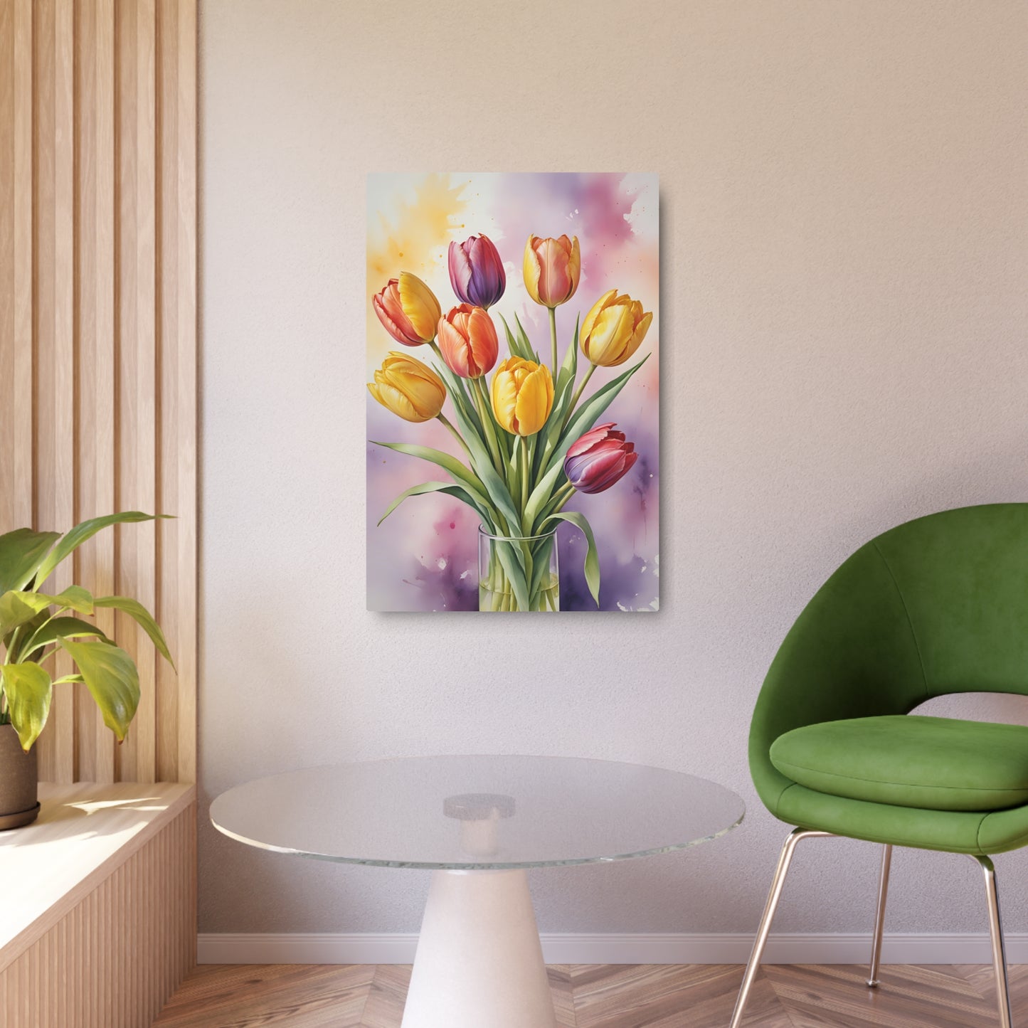 Vibrant Bloom: A Symphony of Tulips Metal Art Sign