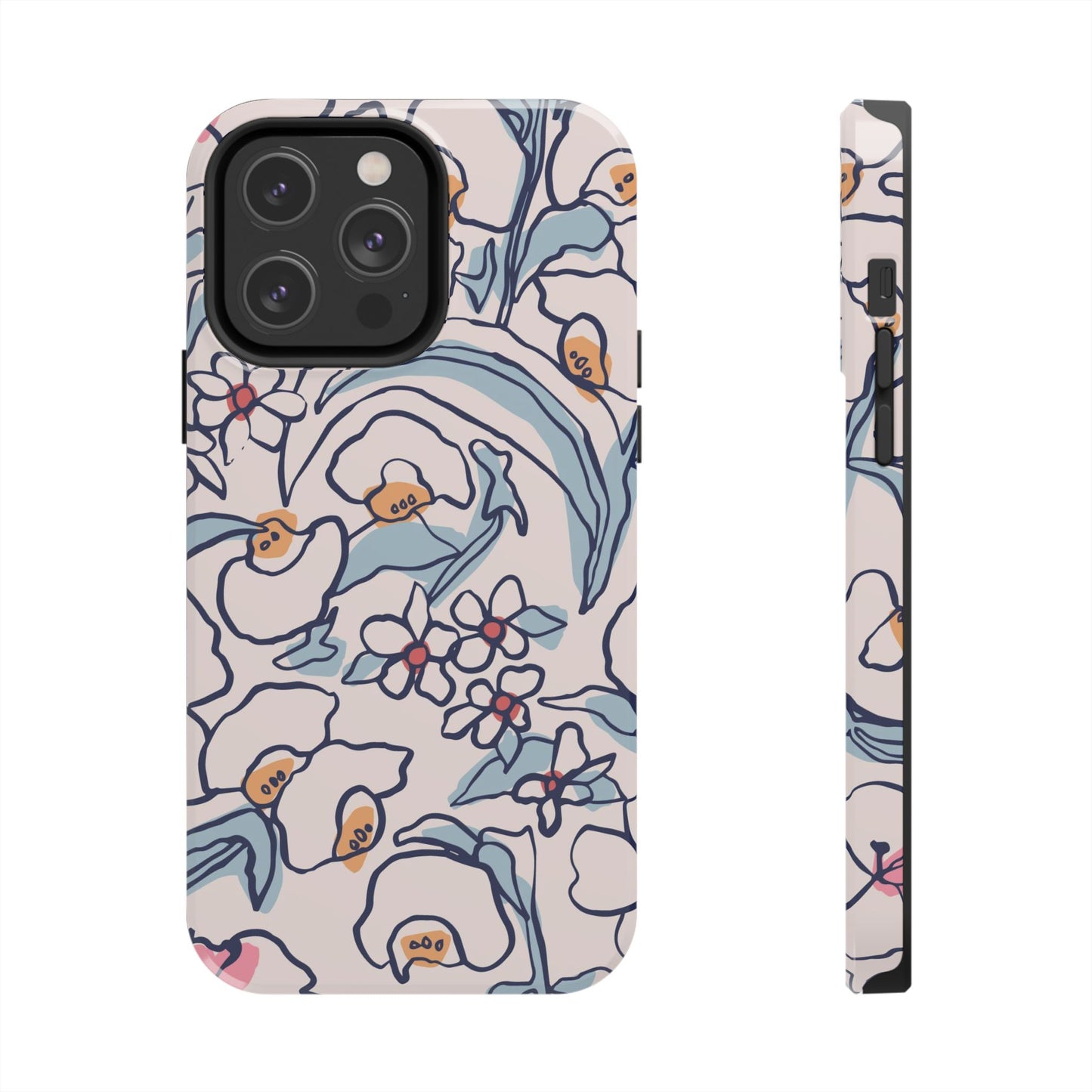 hand-drawn flower sketch Tough Phone Cases iPhone 14 Pro Max